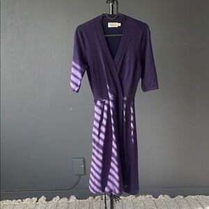 Diane Von Furstenberg Purple Wrap Midi Dress